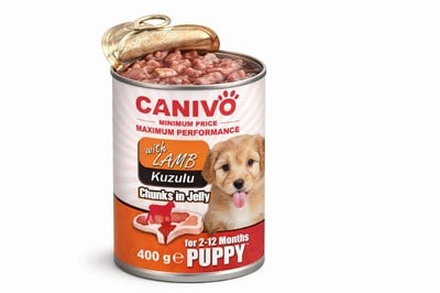 Canivo Kuzulu Yavru Köpek Konservesi 400 gr 12 Adet - Sağlıklı Köpek Maması | Canivo Pets
