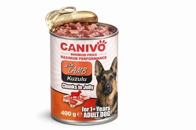 Canivo Kuzulu Yetişkin Köpek Konservesi  400 gr 12 Adet - Sağlıklı Köpek Maması | Canivo Pets