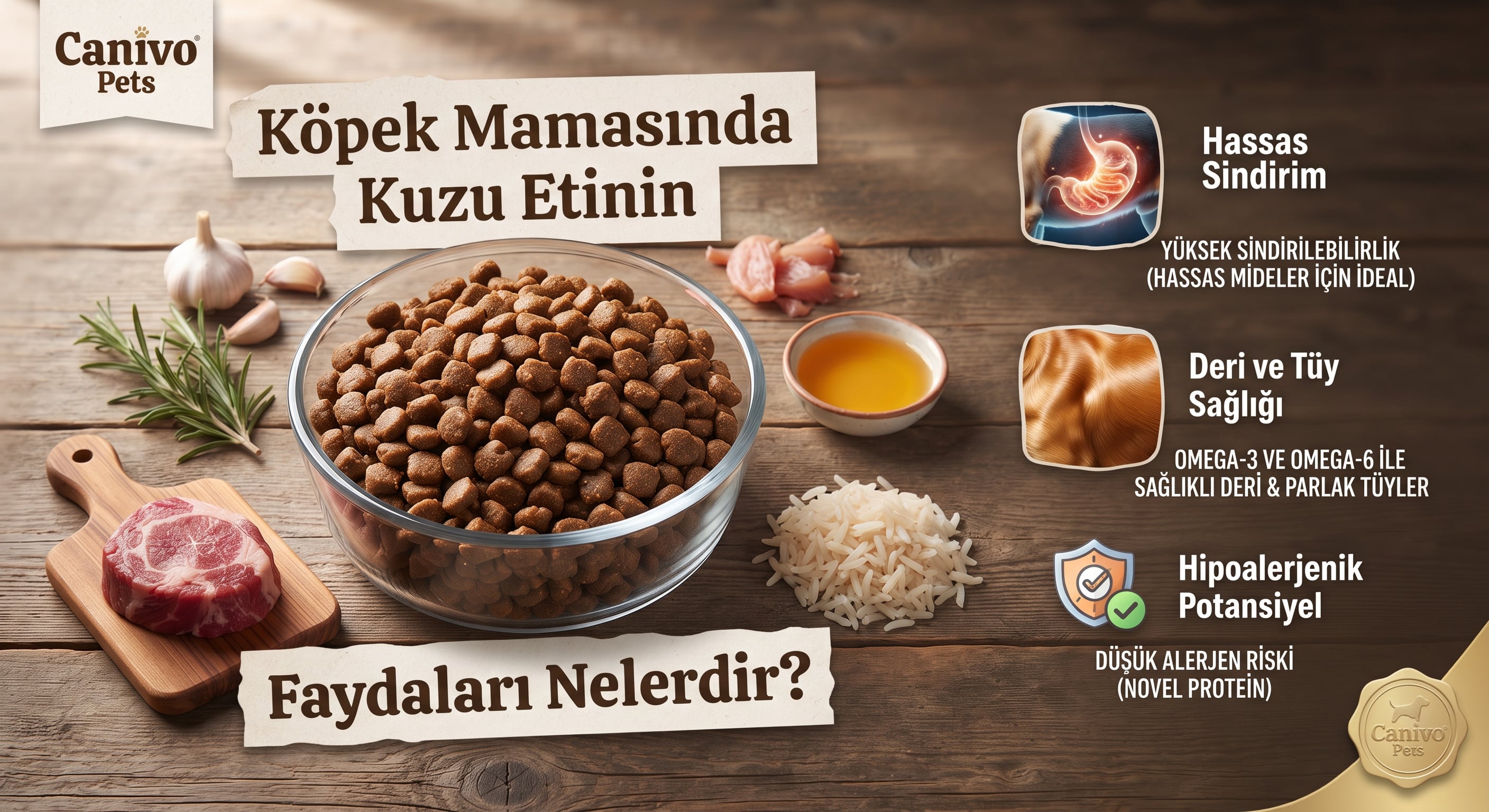 kuzu etli köpek maması faydaları ve hassas sindirim