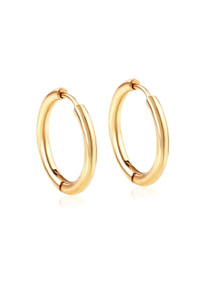 10 mm Cerrahi Çelik Gold Halka Küpe