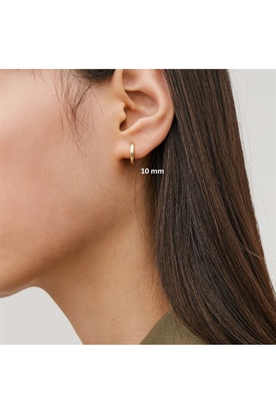 10 mm Cerrahi Çelik Gold Halka Küpe