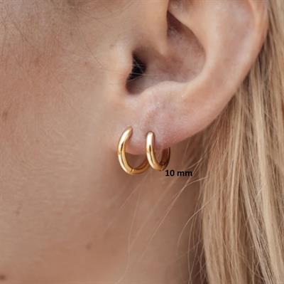 10 mm Cerrahi Çelik Gold Halka Küpe