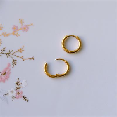 10 mm Cerrahi Çelik Gold Halka Küpe