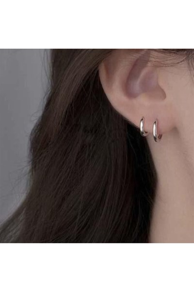 10 mm Cerrahi Çelik Küçük Halka Küpe Silver Renk