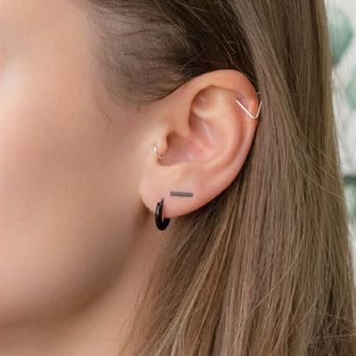 10 mm Cerrahi Çelik Siyah Halka Küpe