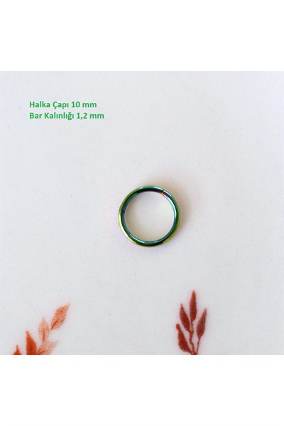 10 mm Hologram Cerrahi Çelik Düz Halka Helix Piercing Lob Kıkırdak Rook Daith Conch