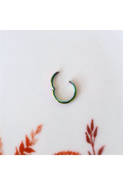 10 mm Hologram Cerrahi Çelik Düz Halka Helix Piercing Lob Kıkırdak Rook Daith Conch
