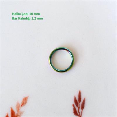 10 mm Hologram Cerrahi Çelik Düz Halka Helix Piercing Lob Kıkırdak Rook Daith Conch