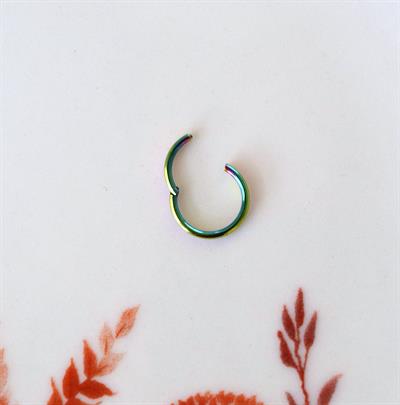 10 mm Hologram Cerrahi Çelik Düz Halka Helix Piercing Lob Kıkırdak Rook Daith Conch