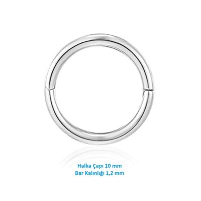 10 mm Silver Cerrahi Çelik Düz Halka Helix Piercing Lob Kıkırdak Rook Daith Conch