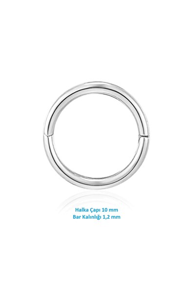 10 mm Silver Cerrahi Çelik Düz Halka Helix Piercing Lob Kıkırdak Rook Daith Conch