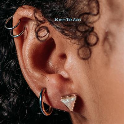 10 mm Silver Cerrahi Çelik Düz Halka Helix Piercing Lob Kıkırdak Rook Daith Conch