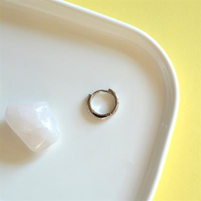10 mm Silver Renk Taşlı Halka Piercing Helix Lob Conch Kıkırdak