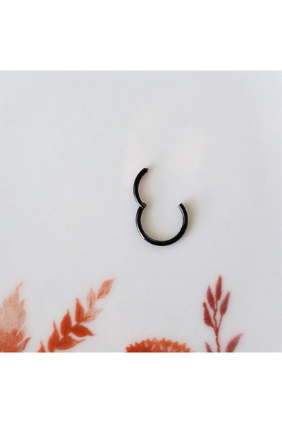 10 mm Siyah Cerrahi Çelik Düz Halka Helix Piercing Lob Kıkırdak Rook Daith Conch