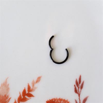 10 mm Siyah Cerrahi Çelik Düz Halka Helix Piercing Lob Kıkırdak Rook Daith Conch