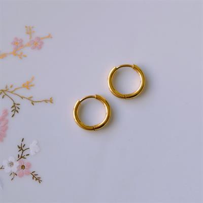 12 mm Cerrahi Çelik Gold Halka Küpe