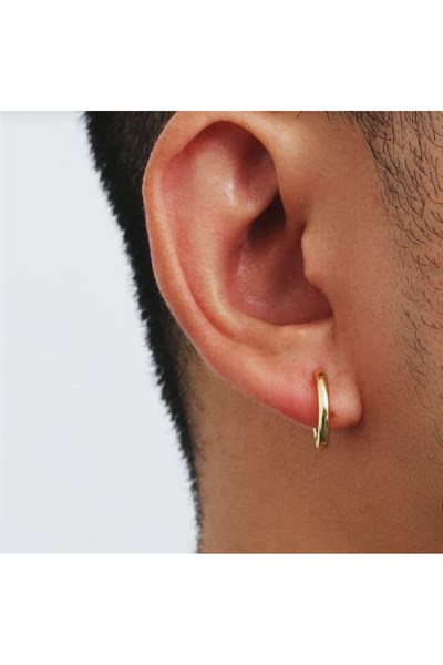 12 mm Cerrahi Çelik Gold Halka Küpe