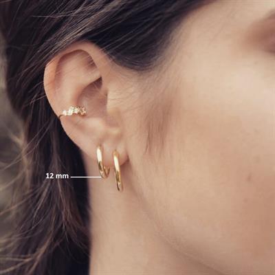 12 mm Cerrahi Çelik Gold Halka Küpe