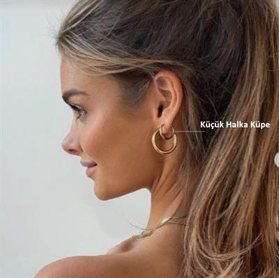 12 mm Cerrahi Çelik Küçük Halka Küpe Gold