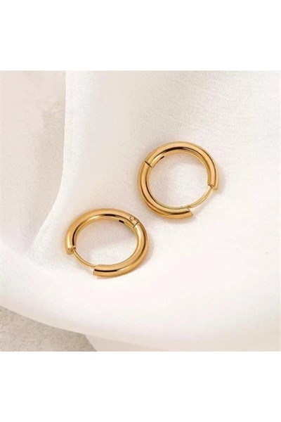 12 Mm Cerrahi Çelik Küçük Halka Küpe Gold