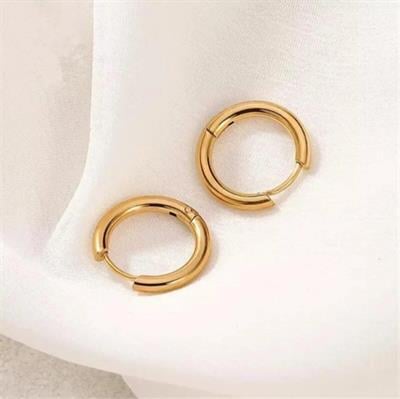 12 mm Cerrahi Çelik Küçük Halka Küpe Gold
