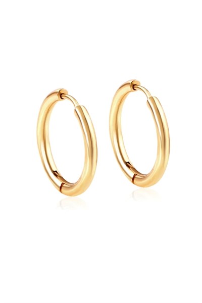 12 Mm Cerrahi Çelik Küçük Halka Küpe Gold