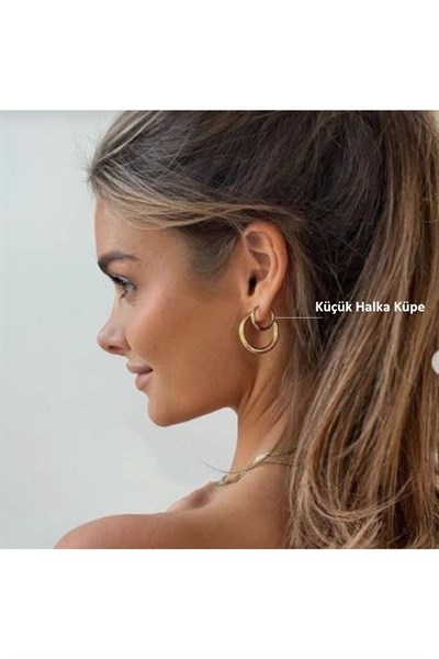 12 Mm Cerrahi Çelik Küçük Halka Küpe Gold