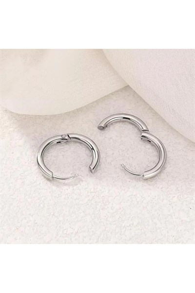 12 mm Cerrahi Çelik Küçük Halka Küpe Silver Renk