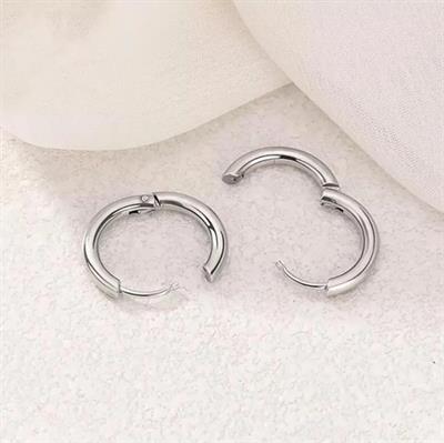 12 mm Cerrahi Çelik Küçük Halka Küpe Silver Renk
