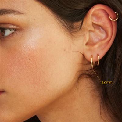 12 mm Gold Cerrahi Çelik Düz Halka Helix Piercing Lob Kıkırdak Rook Daith Conch