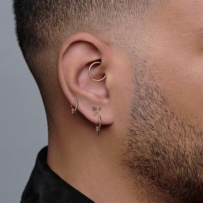 12 mm Gold Cerrahi Çelik Düz Halka Helix Piercing Lob Kıkırdak Rook Daith Conch
