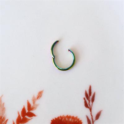 12 mm Hologram Cerrahi Çelik Düz Halka Helix Piercing Lob Kıkırdak Rook Daith Conch