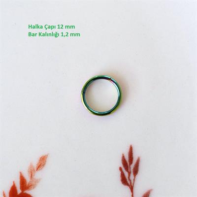 12 mm Hologram Cerrahi Çelik Düz Halka Helix Piercing Lob Kıkırdak Rook Daith Conch