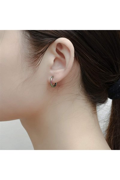 12 mm Hologram Cerrahi Çelik Düz Halka Helix Piercing Lob Kıkırdak Rook Daith Conch