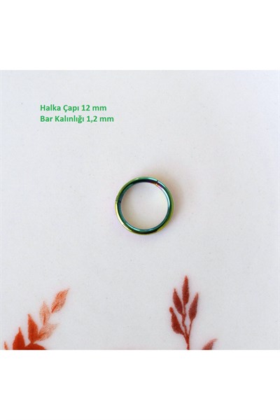 12 mm Hologram Cerrahi Çelik Düz Halka Helix Piercing Lob Kıkırdak Rook Daith Conch
