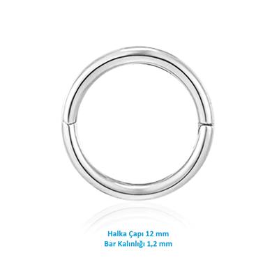 12 mm Silver Cerrahi Çelik Düz Halka Helix Piercing Lob Kıkırdak Rook Daith Conch