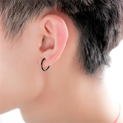 12 mm Siyah Cerrahi Çelik Düz Halka Helix Piercing Lob Kıkırdak Rook Daith Conch