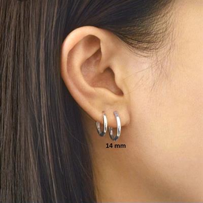 14 mm Cerrahi Çelik Halka Küpe Gümüş Renkli