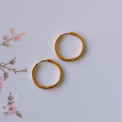 16 mm Cerrahi Çelik Gold Halka Küpe