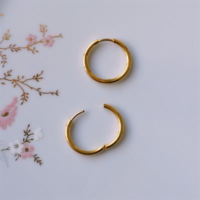 16 mm Cerrahi Çelik Gold Halka Küpe