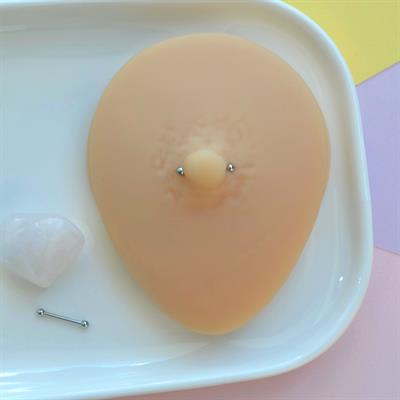 2 Adet 316L Çelik Mini Toplu Nipple, Kulak ve Dil Piercing – 10 mm, Çift Taraflı