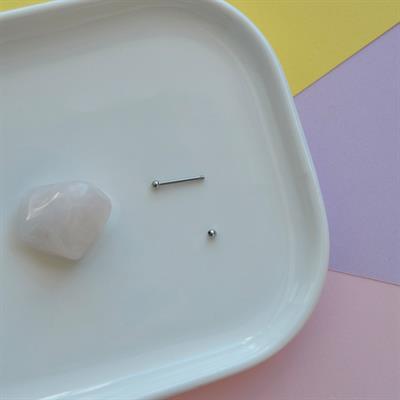 2 Adet 316L Çelik Mini Toplu Nipple, Kulak ve Dil Piercing – 10 mm, Çift Taraflı