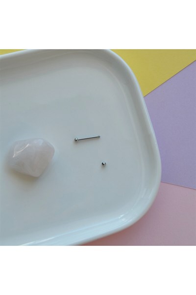 2 Adet 316L Çelik Mini Toplu Nipple, Kulak ve Dil Piercing – 10 mm, Çift Taraflı