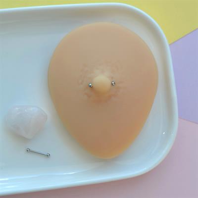 2 Adet 316L Çelik Mini Toplu Nipple, Kulak ve Dil Piercing – 10 mm, Çift Taraflı