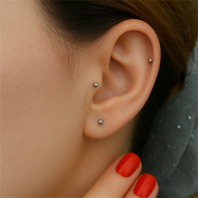 2 Adet 316L Çelik Mini Toplu Nipple, Kulak ve Dil Piercing – 10 mm, Çift Taraflı
