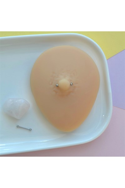 2 Adet 316L Çelik Mini Toplu Nipple, Kulak ve Dil Piercing – 10 mm, Çift Taraflı