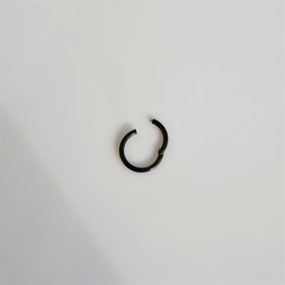 316 L Çelik Küçük Düz Halka Göbek Piercingi 8 mm Siyah Renk