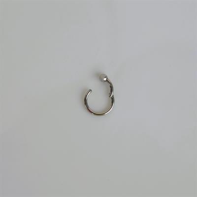 316 L Çelik Küçük Topçuklu Düz Halka Göbek Piercingi 8 mm Silver Renk