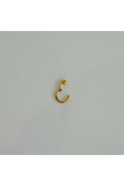 316 L Çelik Küçük Topçuklu Düz Halka Göbek Piercingi 6 mm Gold Renk