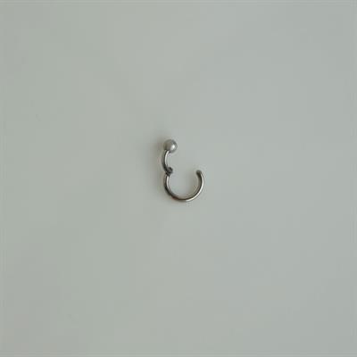 316 L Çelik Küçük Topçuklu Düz Halka Göbek Piercingi 6 mm Silver Renk